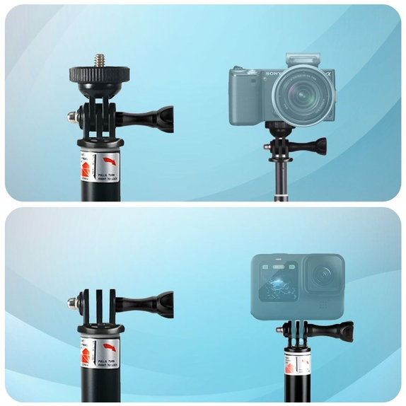 Selfie štap sa stativom GA100 za GoPro / DJI / INSTA360, crna, Tech-Protect