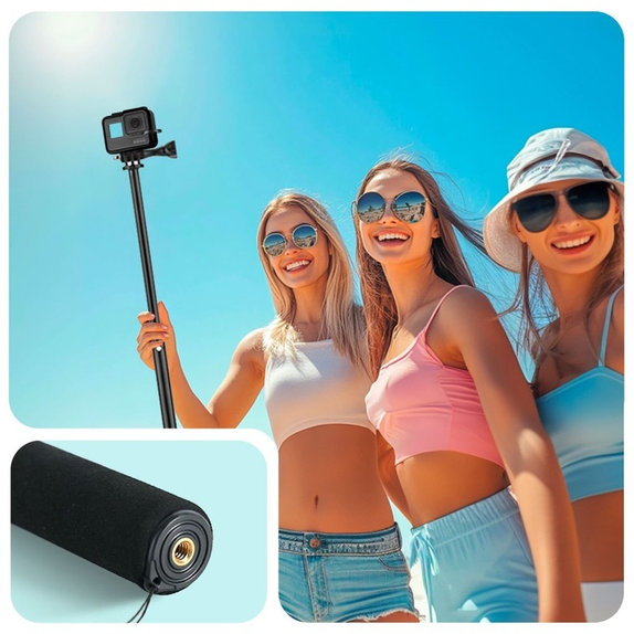 Selfie štap sa stativom GA100 za GoPro / DJI / INSTA360, crna, Tech-Protect