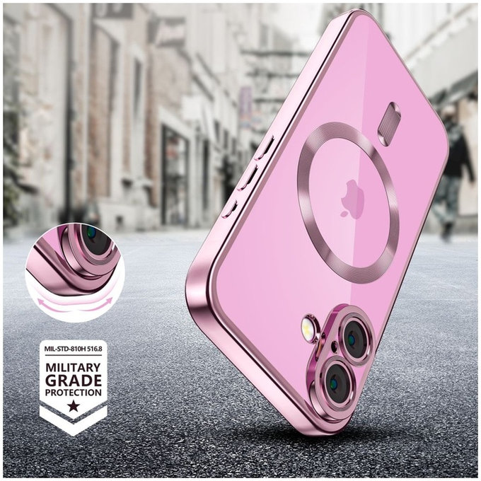 Maskica MagFlex MagSafe za iPhone 16 Shiny Rose, Tech-Protect