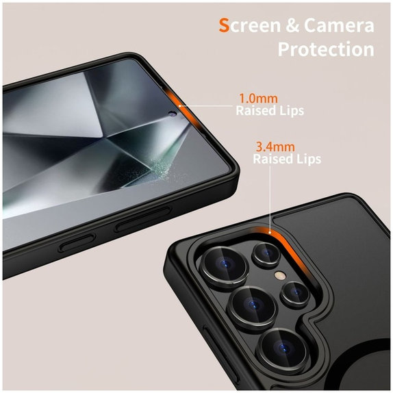 Maskica MagMat MagSafe za Galaxy S25 Ultra, Matte Black, Tech-Protect
