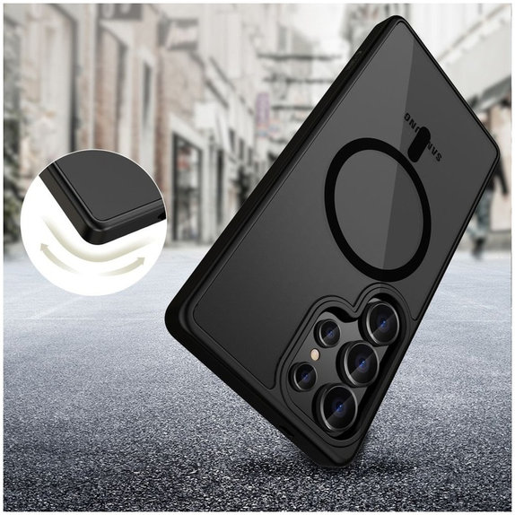 Maskica MagMat MagSafe za Galaxy S25 Ultra, Matte Black, Tech-Protect
