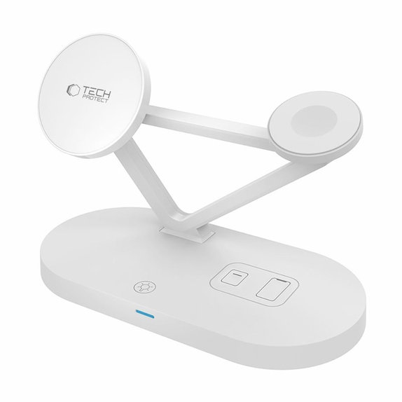 Bežični punjač QI15W-A41 3IN1 Magnetic MagSafe, bijela, Tech-Protect