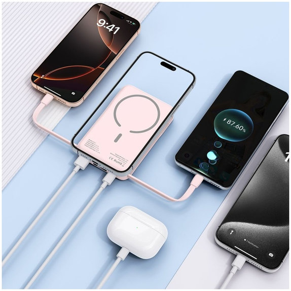 Powerbank PB31 Lifemag MagSafe 10000mAh, ružičasta, Tech-Protect