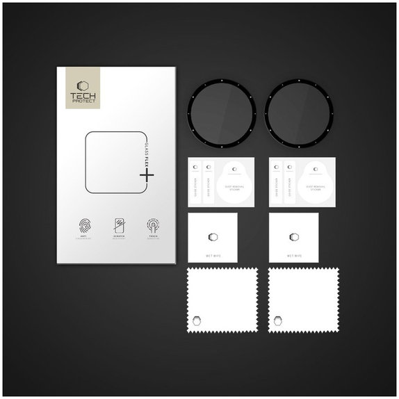 Hibridno staklo Glass Flex+ 2-PACK za Garmin Venu 3, crna, Tech-Protect