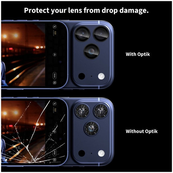 Zaštita kamere Camring Fit+ za iPhone 14 Pro / Max / 15 Pro / Max / 16 Pro / Max / 17 Pro / Max, prozirna, Tech-Protect