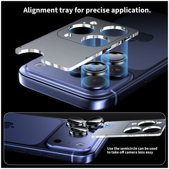 Zaštita kamere Camring Fit+ za iPhone 14 Pro / Max / 15 Pro / Max / 16 Pro / Max / 17 Pro / Max, prozirna, Tech-Protect
