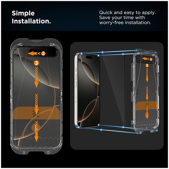 Kaljeno staklo Quick Set+ 2-PACK za iPhone 17, crna, Tech-Protect
