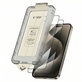 Kaljeno staklo Quick Set+ 2-PACK za iPhone 15 Pro, crna, Tech-Protect