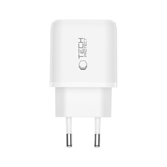 Mrežni punjač NCA20 2-PORT PD 20W / QC3.0, bijela, Tech-Protect