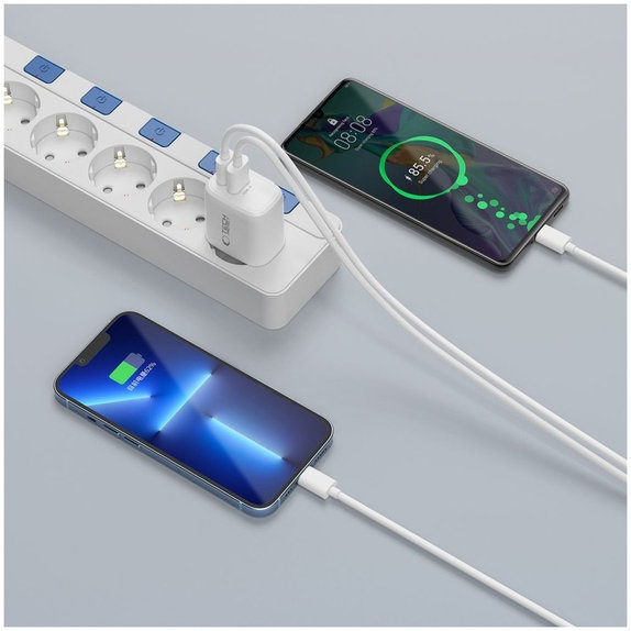 Mrežni punjač NCA20 2-PORT PD 20W / QC3.0 + Lightning Cable, bijela, Tech-Protect