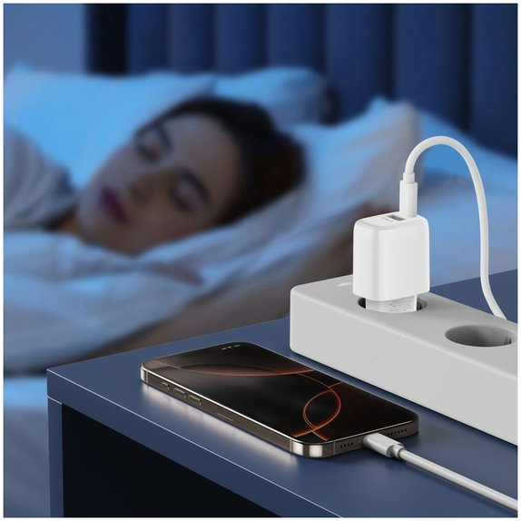 Mrežni punjač NCA20 2-PORT PD 20W / QC3.0 + Lightning Cable, bijela, Tech-Protect