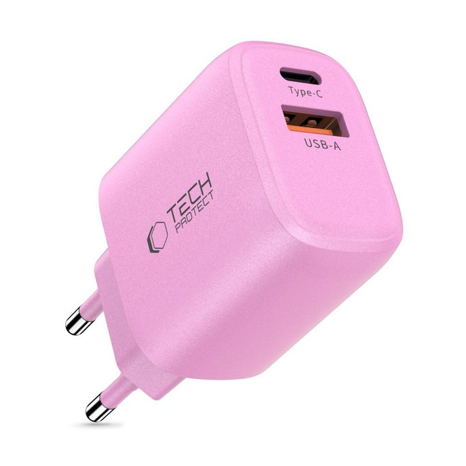 Mrežni punjač NCA20 2-PORT PD 20W / QC3.0, Baby Pink, Tech-Protect