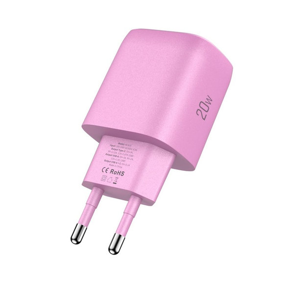Mrežni punjač NCA20 2-PORT PD 20W / QC3.0, Baby Pink, Tech-Protect