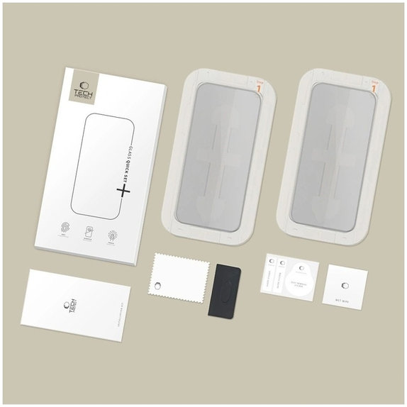 Privacy kaljeno staklo Quick Set Spy+ 2-PACK za iPhone 13 / 13 Pro / 14 / 16E / 17E, privacy, Tech-Protect