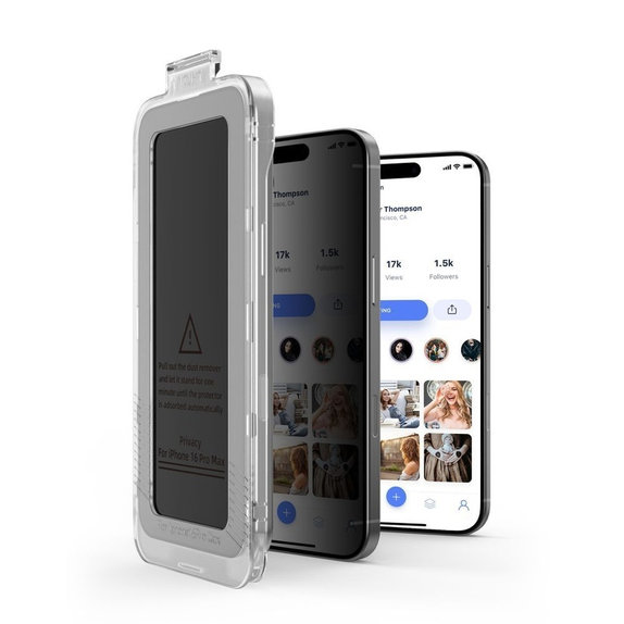 Privacy kaljeno staklo Quick Set Spy+ 2-PACK za iPhone 13 / 13 Pro / 14 / 16E / 17E, privacy, Tech-Protect