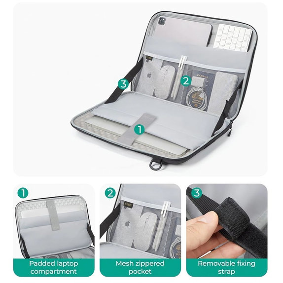 Torba za laptop Ranger-X Tactical 13-14, crna, Tech-Protect