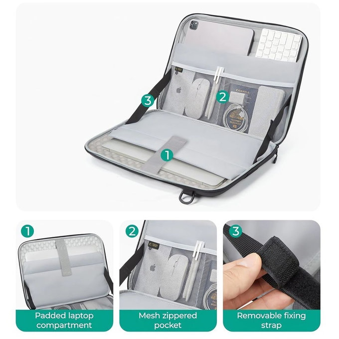 Torba za laptop Ranger-X Tactical 13-14, crna, Tech-Protect
