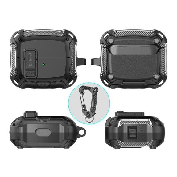 Maskica za slušalice Carbonox MagSafe za Samsung Buds 3 / 3 FE / 3 Pro, crna, Tech-Protect