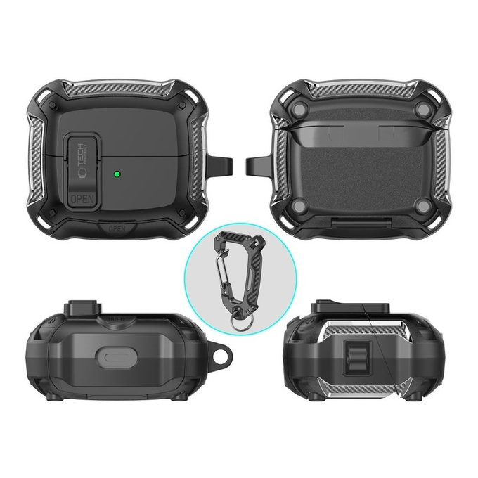Maskica za slušalice Carbonox MagSafe za Samsung Buds 3 / 3 FE / 3 Pro, crna, Tech-Protect