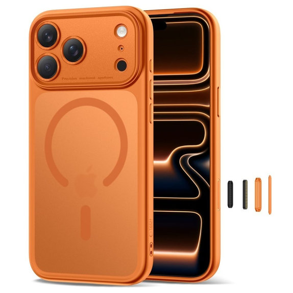 Maskica MagPeak MagSafe CC za iPhone 17 Pro, Matte Cosmic Orange, Tech-Protect