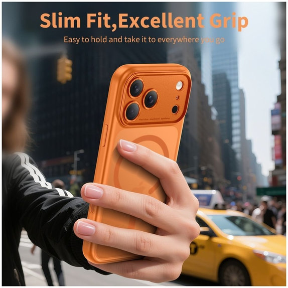 Maskica MagPeak MagSafe CC za iPhone 17 Pro Max, Matte Cosmic Orange, Tech-Protect