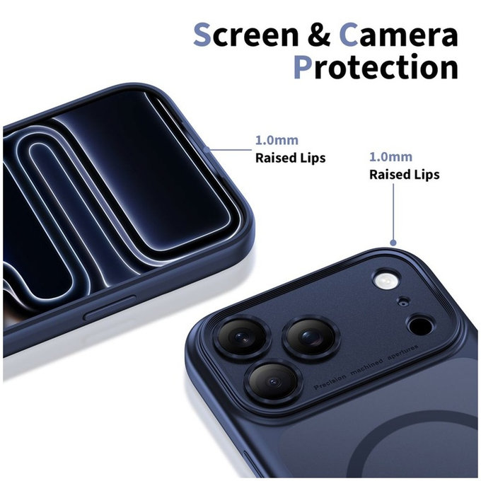 Maskica MagPeak MagSafe CC za iPhone 17 Pro, Matte Deep Blue, Tech-Protect