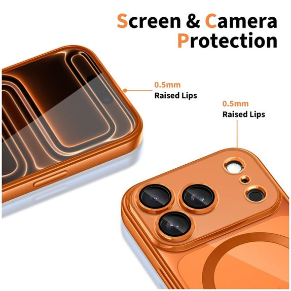 Maskica MagFlex MagSafe za iPhone 17 Pro Max, Shiny Cosmic Orange, Tech-Protect