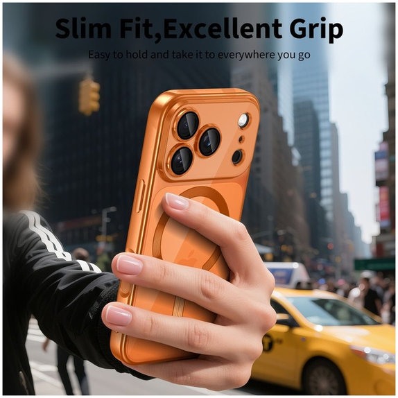 Maskica MagFlex MagSafe za iPhone 17 Pro Max, Shiny Cosmic Orange, Tech-Protect