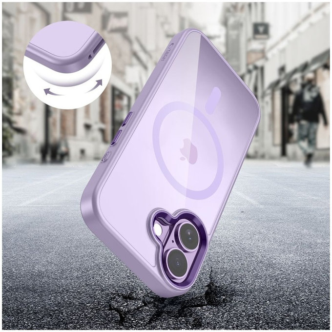 Maskica MagMat MagSafe za iPhone 17, Lavender/Clear, Tech-Protect