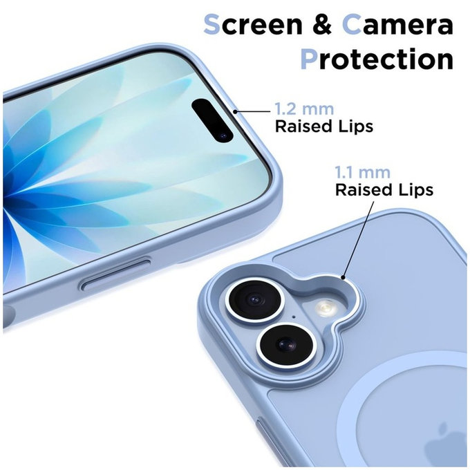 Maskica MagMat MagSafe za iPhone 17, Matte Mist Blue, Tech-Protect