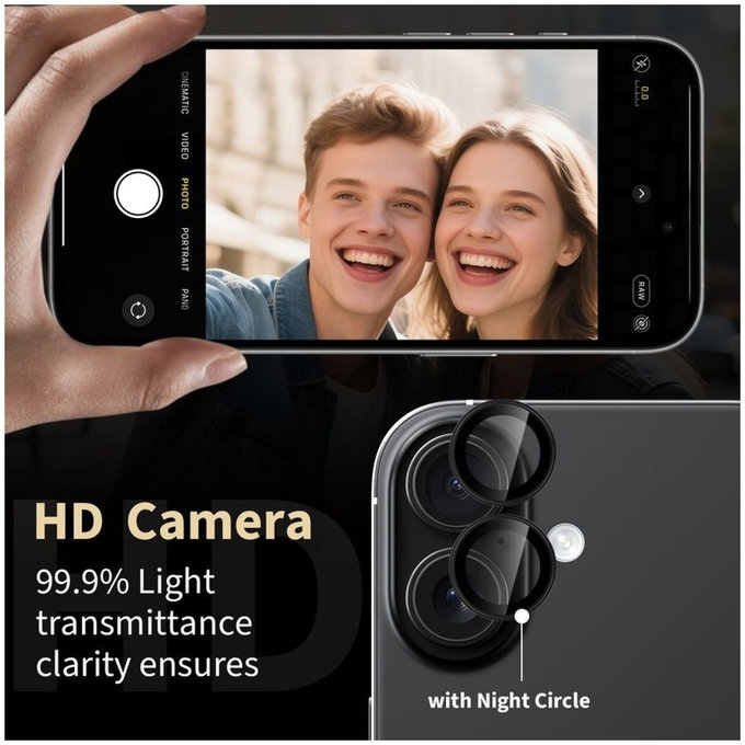 Zaštita kamere Camring Fit+ za Xiaomi Poco M8 Pro / Redmi Note 15 Pro 5G / 15 Pro+ Plus 5G, crna, Tech-Protect