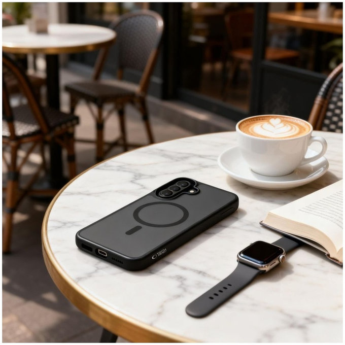 Zaštitna maskica MagMat MagSafe za Samsung A57 5G, Matte Black, Tech-Protect