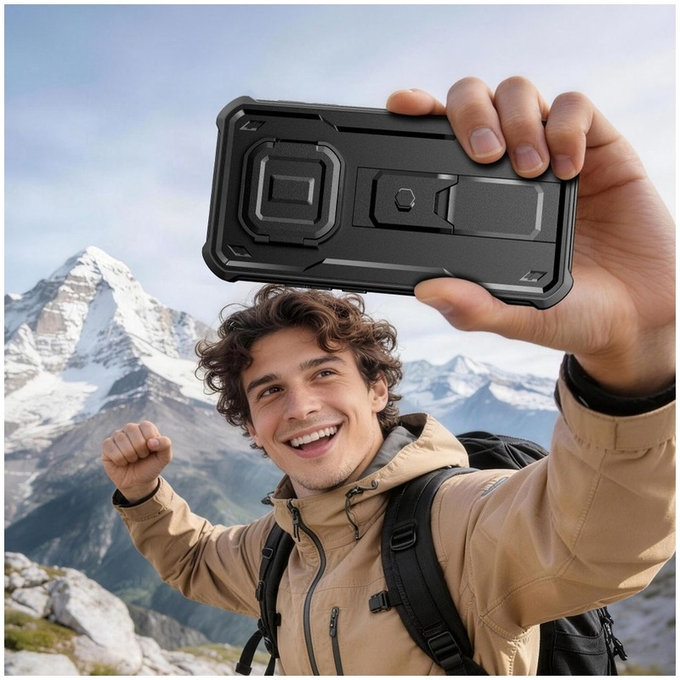 Maska Kevlar Cam+ s 2 prednja okvira za Xiaomi Redmi Note 15 Pro 5G, crna, Tech-Protect