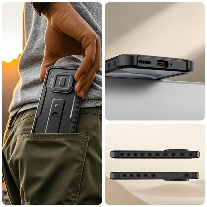 Maska Kevlar Cam+ s 2 prednja okvira za Xiaomi Redmi Note 15 Pro 5G, crna, Tech-Protect