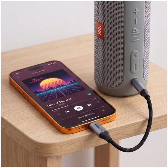 Adapter Ultraboost USB-C To Mini Jack 3.5MM DAC, Iron Grey, Tech-Protect