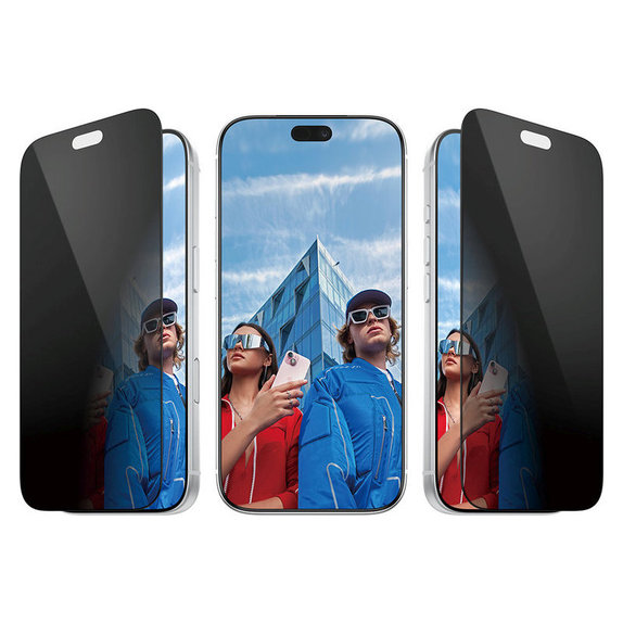 Kaljeno staklo UWF 2-Way Privacy s aplikatorom za iPhone 18 Pro, Crna, PanzerGlass