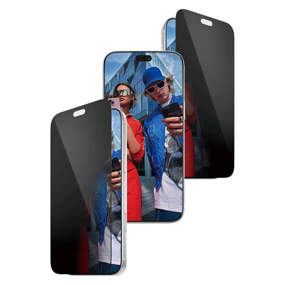 Kaljeno staklo UWF 2-Way Privacy s aplikatorom za iPhone 18 Pro Max, Crna, PanzerGlass