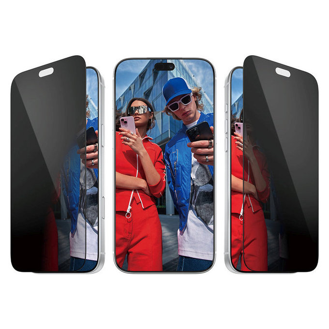 Kaljeno staklo UWF 2-Way Privacy s aplikatorom za iPhone 18 Pro Max, Crna, PanzerGlass