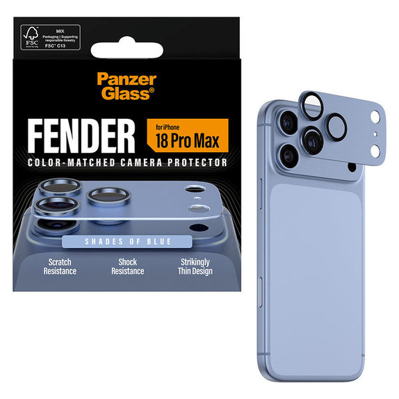 Zaštita objektiva Fender za iPhone 18 Pro Max, Italian Blue, PanzerGlass