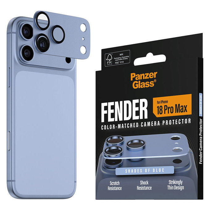 Zaštita objektiva Fender za iPhone 18 Pro Max, Italian Blue, PanzerGlass