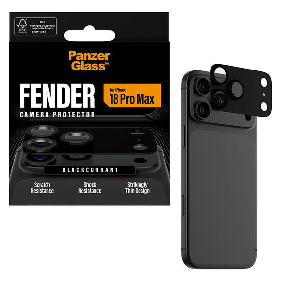 Zaštita objektiva Fender za iPhone 18 Pro Max, Black Currant Currant, PanzerGlass