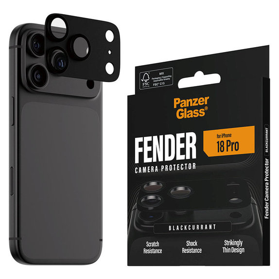 Zaštita objektiva Fender za iPhone 18 Pro, Black Currant Currant, PanzerGlass