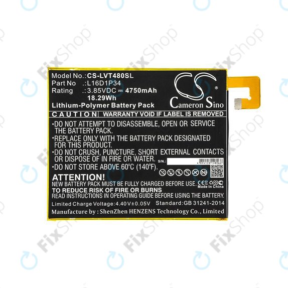 Baterija za Lenovo Tab4 8, 4750mAh, Li-Pol, 3.85V, L16D1P34, HQ