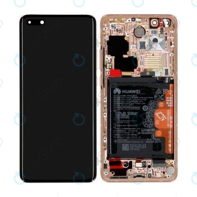 Huawei P40 Pro - LCD zaslon + zaslon osjetljiv na dodir + okvir + baterija + senzor otiska prsta (Blush Gold) - 02353PJL Genuine Service Pack