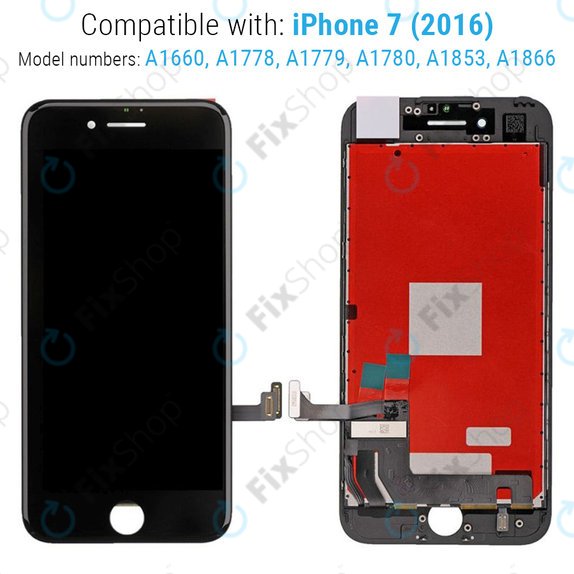 Zaslon za iPhone 7, Black, Dodirni ekran s okvirom