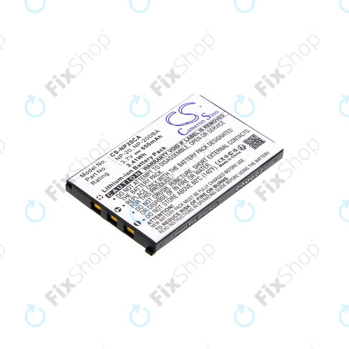 Baterija za Casio Exilim Card Ex-S880, 650mAh, Li-Ion, 3.7V, NP-20, HQ