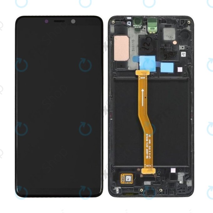 Samsung Galaxy A9 A920F (2018) - LCD zaslon + zaslon osjetljiv na dodir + okvir (Caviar Black) - GH82-18308A, GH82-18322A Originalni servisni paket