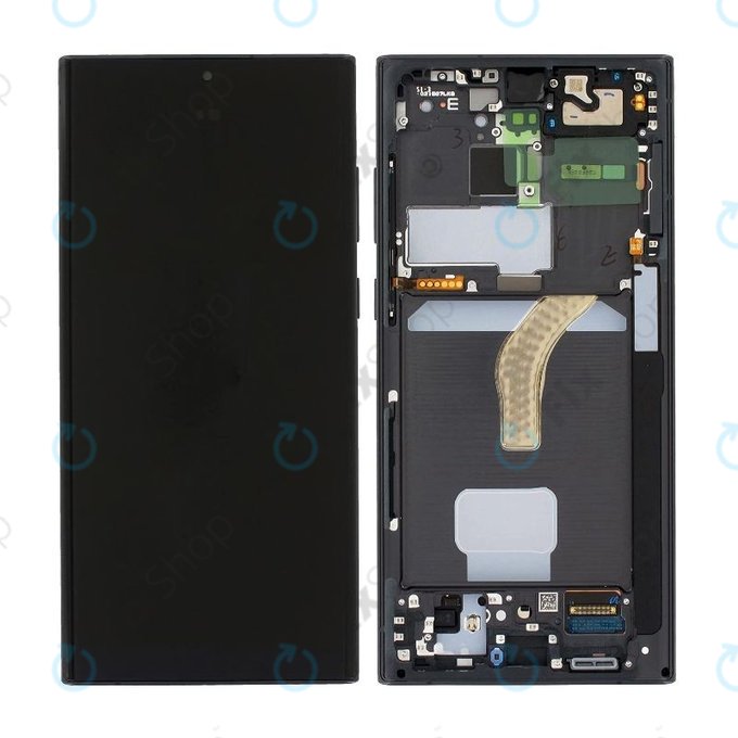 Samsung Galaxy S22 Ultra S908B - LCD zaslon + zaslon osjetljiv na dodir + okvir (Phantom Black) OLED