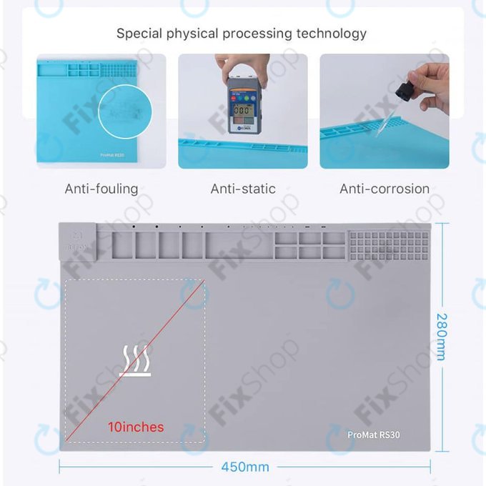 Refox ProMat RS30 - Jastuk za grijanje za popravak ESD-a - 45 x 28 cm
