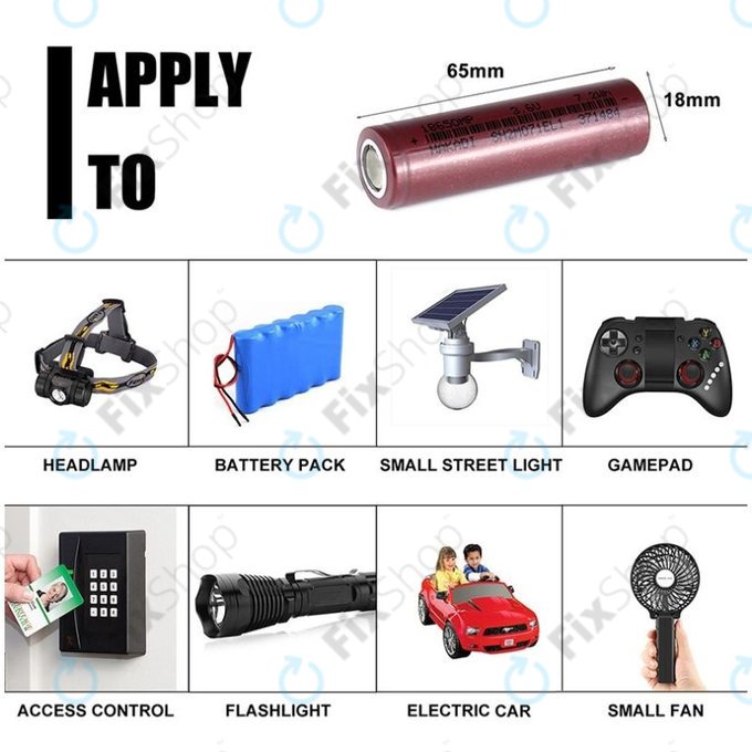 Baterija artikl 18650 (Li-ion, 2000mAh, 3.6V)